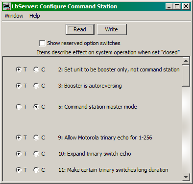 Screen Configure Command Station